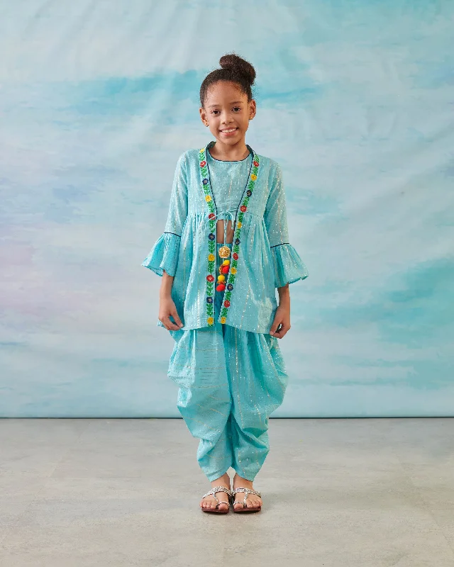 Pre-Order: Girl 3 PC Embroidery Set- Turquoise