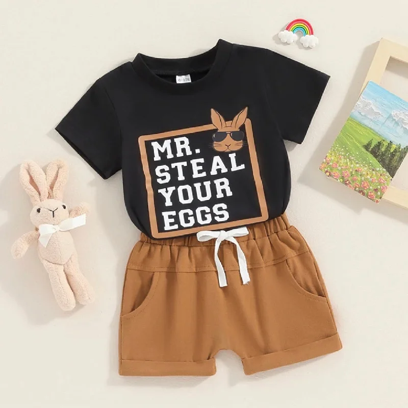 Street Boots Boys 2 Piece Shorts Sets - Mr Steal Your Eggs