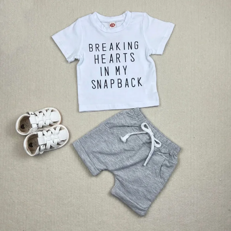 Office Attire Boys 2 Piece Shorts Sets - Breaking Hearts in My Snapback