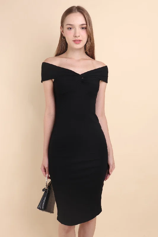 RAYE SWEETHEART TWIST DRESS IN BLACK