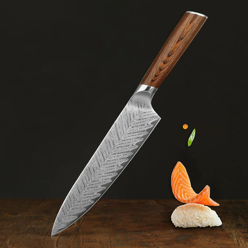 Damascus Leather Steel Kitchen Stainless Steel Kitchen Knife