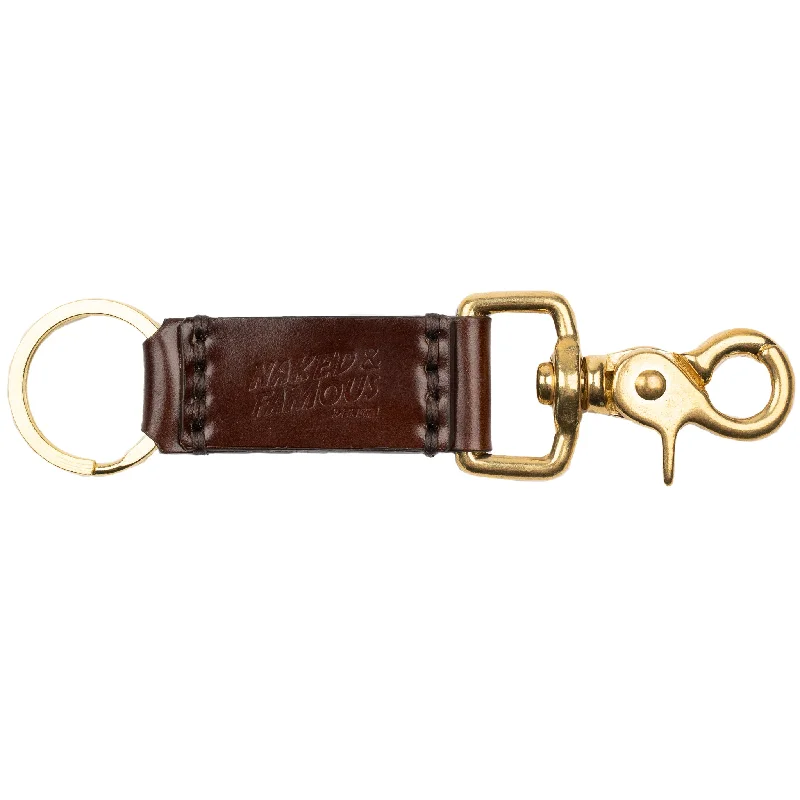 Sporty Look Keychain - Cordovan Leather - Walnut Brown