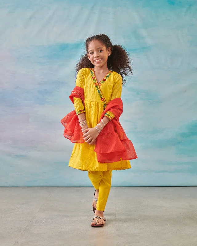 Warm Jackets Pre-Order: Girl Floral 3 Pc Set- Yellow