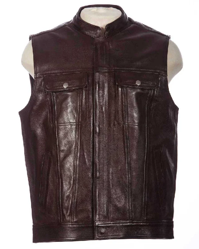 Straight Bourbon Leather Vest