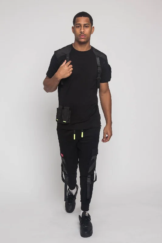 Buckled T-Shirt and Jogger Techwear Set