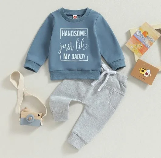 Designer Belts Boys Cozy 2 Piece Set - Handsome Like My Dad