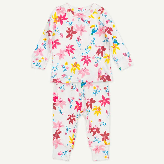 Track Pants Bird & Lily Print Pajamas