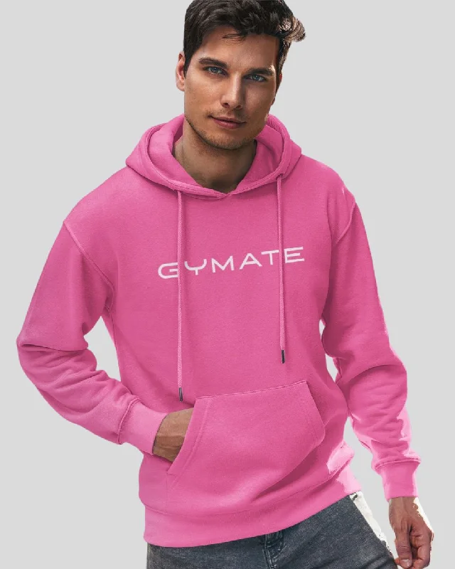 Casual Chic Pink Hoodies Mens Designer Gymate Original [large logo]