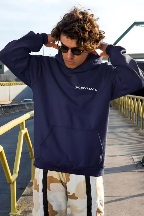 Cool Comfort Mens Sports Hoodie Essentials Range Navy [Chest white logo]