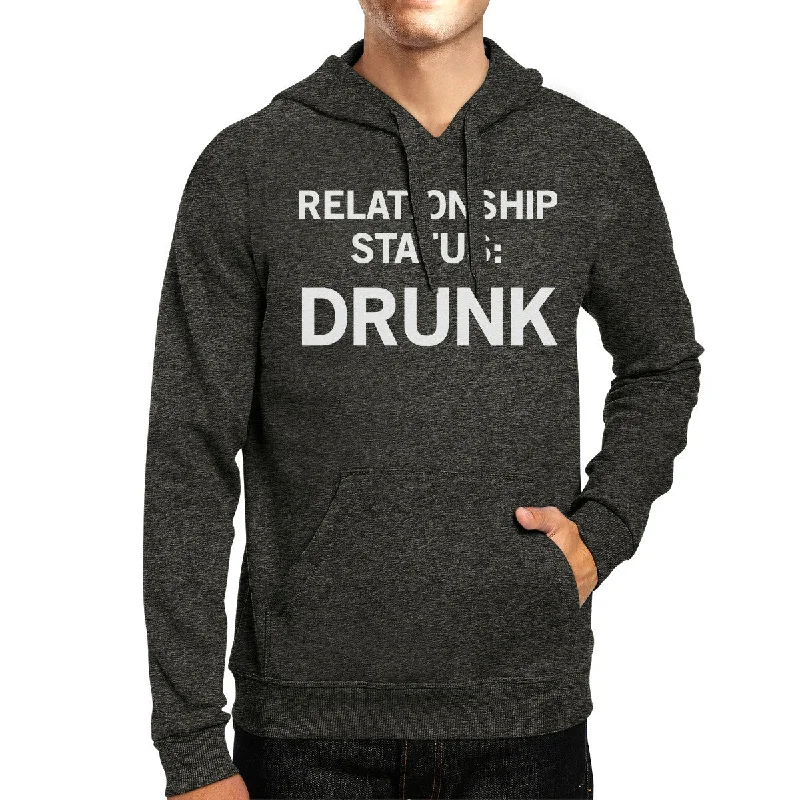 Fashion Comfort Relationship Status Unisex Dark Grey Fleece Hoodie Humorous Graphic