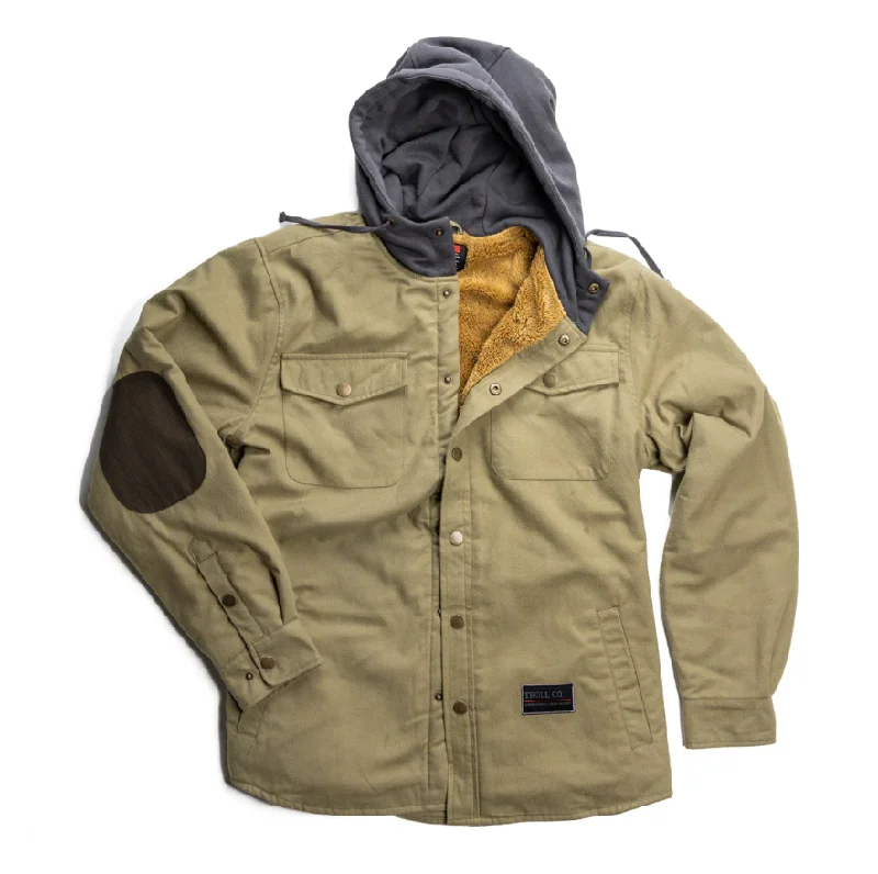 Monochrome Style Troll Co. Men's Elwood Hooded Snap-Up Sherpa-Lined Jacket