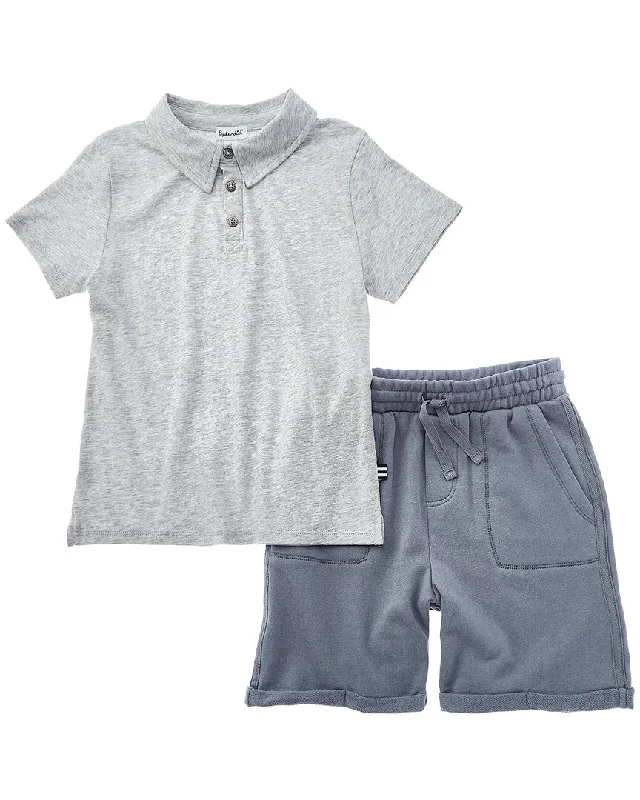 Fashion Sneakers Splendid 2pc Polo Shirt & Short Set