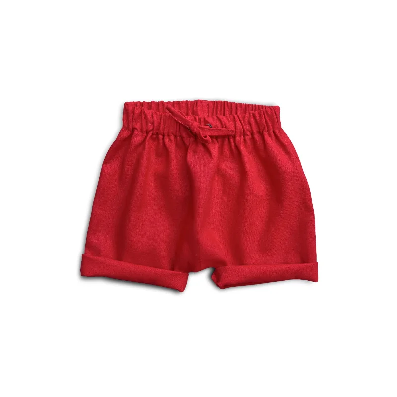 Comfortable Shoes Real Red Linen Shorts