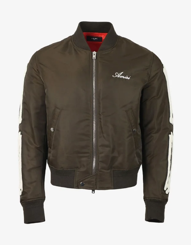 Cool Boots Amiri Green Bones Bomber Jacket