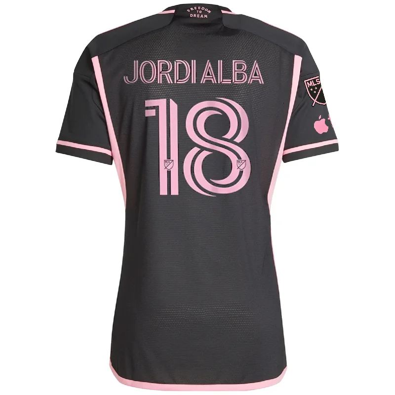 Winter Accessories adidas Inter Miami Authentic Jordi Alba Royal Caribbean Away Jersey w/ MLS + Apple TV Patches 23/24 (Black/Bliss Pink)