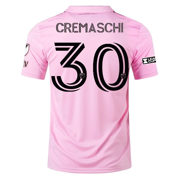 adidas Inter Miami Benjamin Cremaschi Home Jersey 23/24 w/ MLS + Leagues Cup Patch + Match Details (True Pink/Black)