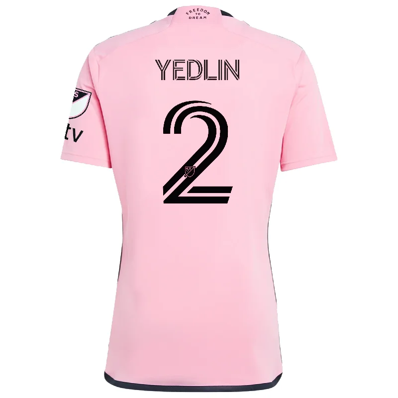 adidas Inter Miami DeAndre Yedlin Royal Caribbean Home Jersey w/ MLS + Apple TV Patches 24/25 (Easy Pink)