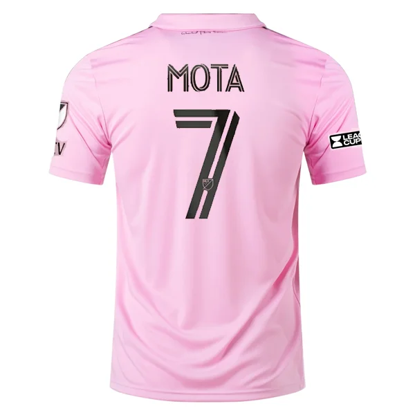 adidas Inter Miami Jean Mota Home Jersey 23/24 w/ MLS + Leagues Cup Patch + Match Details (True Pink/Black)