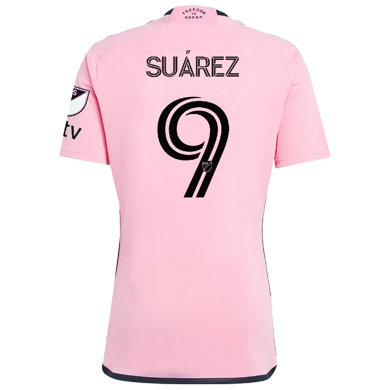 adidas Inter Miami Luis Suarez Royal Caribbean Home Jersey w/ MLS + Apple TV Patches 24/25 (Easy Pink)