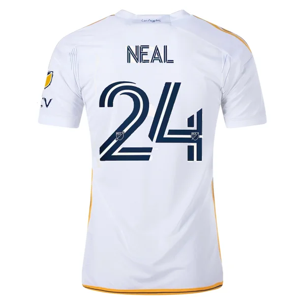 Easy Fit adidas LA Galaxy Jalen Neal Home Jersey w/ MLS + Apple TV Patches 24/25 (White/Yellow/Navy)