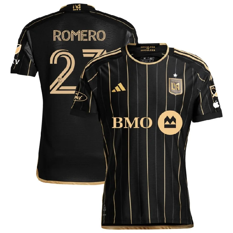 Preppy Style adidas LAFC Authentic Abraham Romero Home Jersey w/ MLS + Apple TV + Ford Patches 24/25 (Black/Gold)