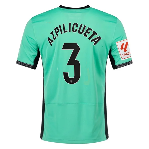 Nike Atletico Madrid César Azpilicueta Third Jersey w/ La Liga Patch 23/24 (Spring Green/Black)