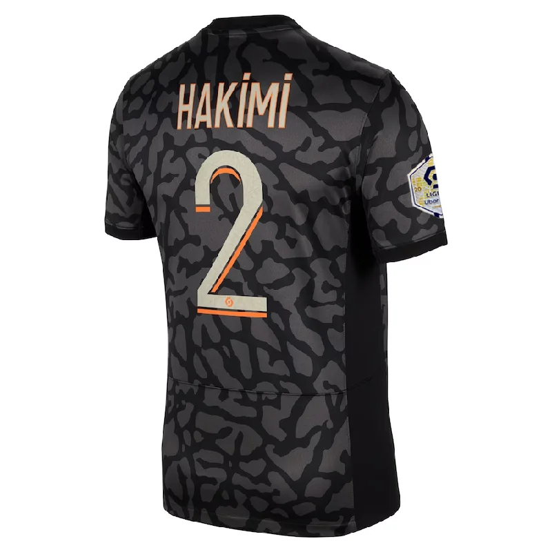 Nike Paris Saint-Germain Archaf Hakimi Third Jersey w/ Ligue 1 Patch 23/24 (Anthracite/Black/Stone)