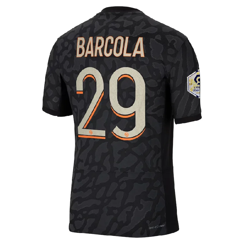 Lightweight Outerwear Nike Paris Saint-Germain Authentic Bradley Barcola Match Third Jersey w/ Ligue 1 Champion Patch  23/24 (Anthracite/Black/Stone)