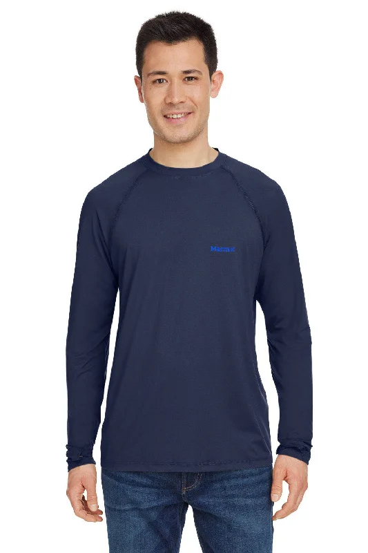 Marmot Mens Windridge Moisture Wicking Long Sleeve Crewneck T-Shirt - Arctic Navy Blue