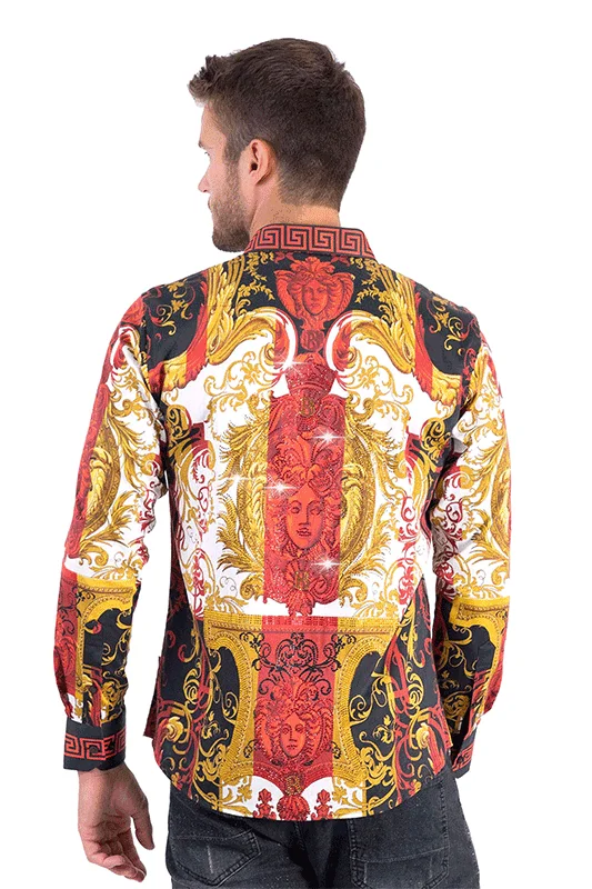 Baroque Era Rhinestone Long Sleeve Shirt