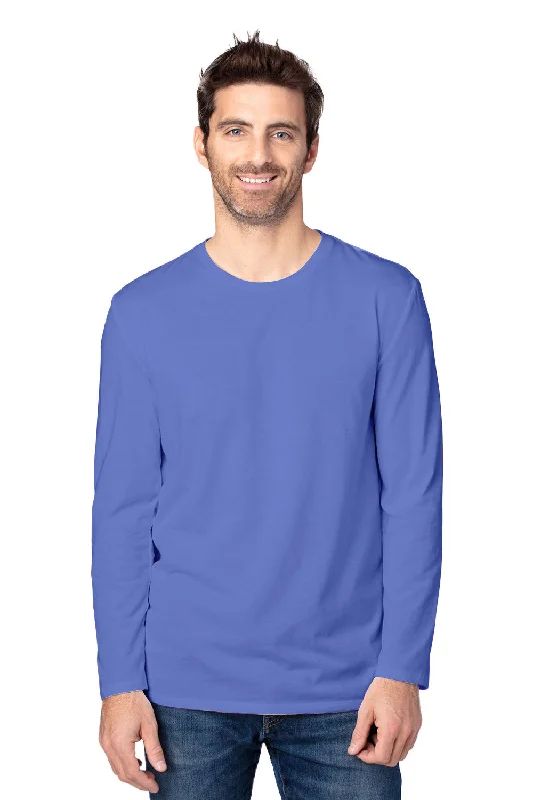 Threadfast Apparel Mens Ultimate Long Sleeve Crewneck T-Shirt - Denim Blue