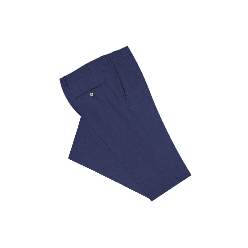 Navy Linen Dress Pants