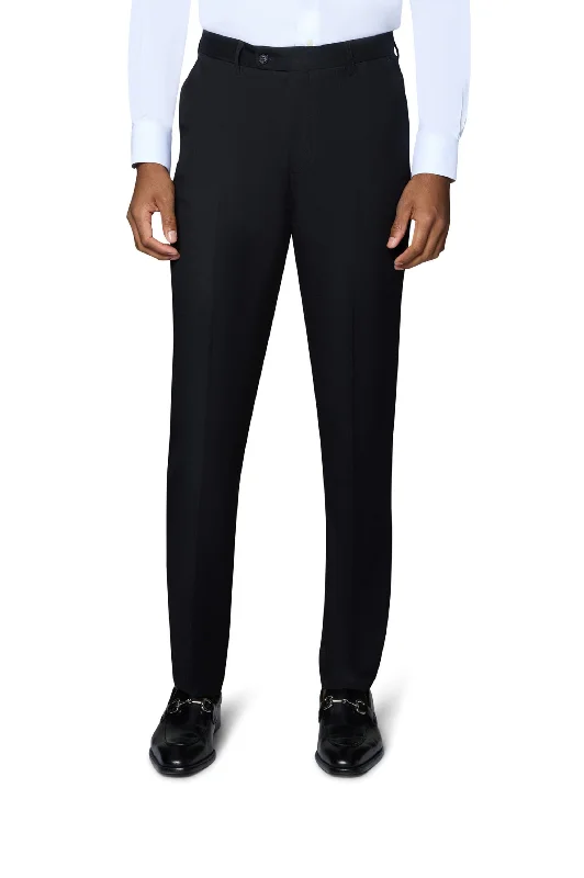 Berragamo Solid Slim Fit Pants - Black