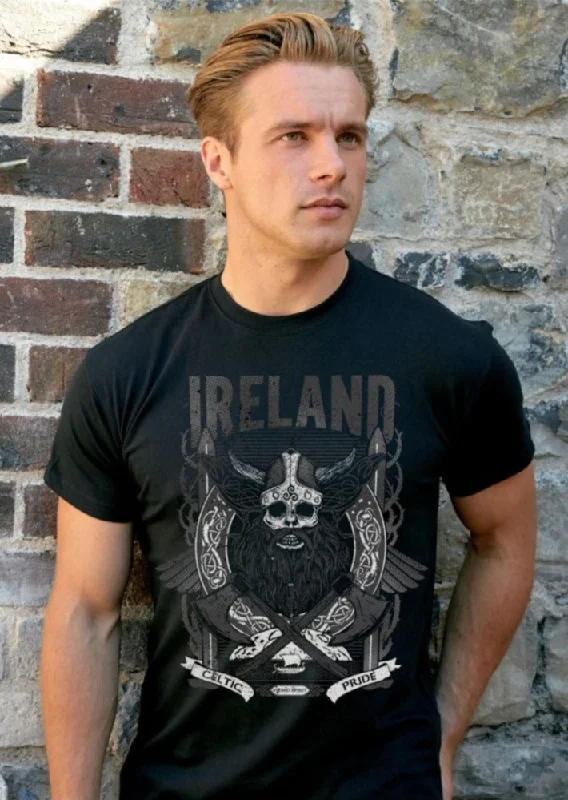 Button-down Shirts Black Ireland Viking T-Shirt