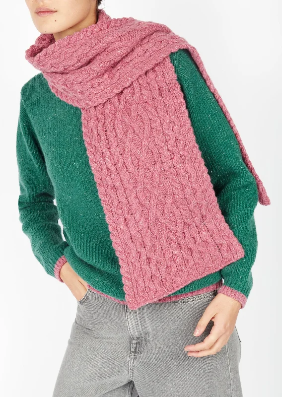 IrelandsEye Luxe Aran Scarf | Bubblegum