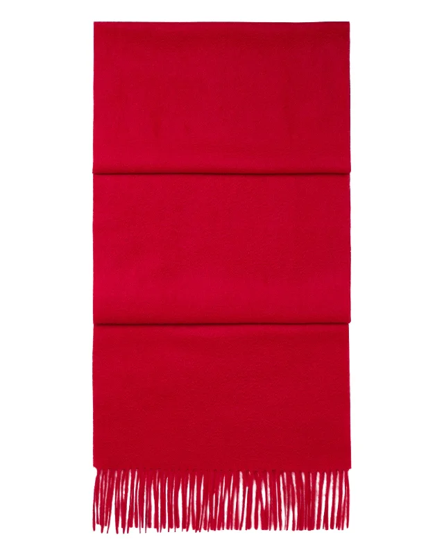 Unisex Large Woven Cashmere Scarf Riding Red