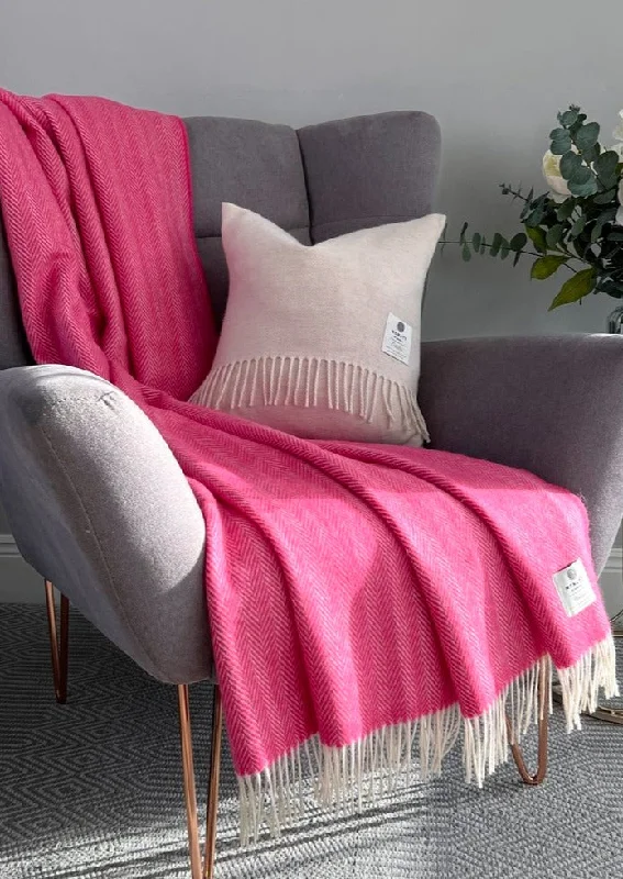 McNutt Herringbone Throw | Aurora Pink