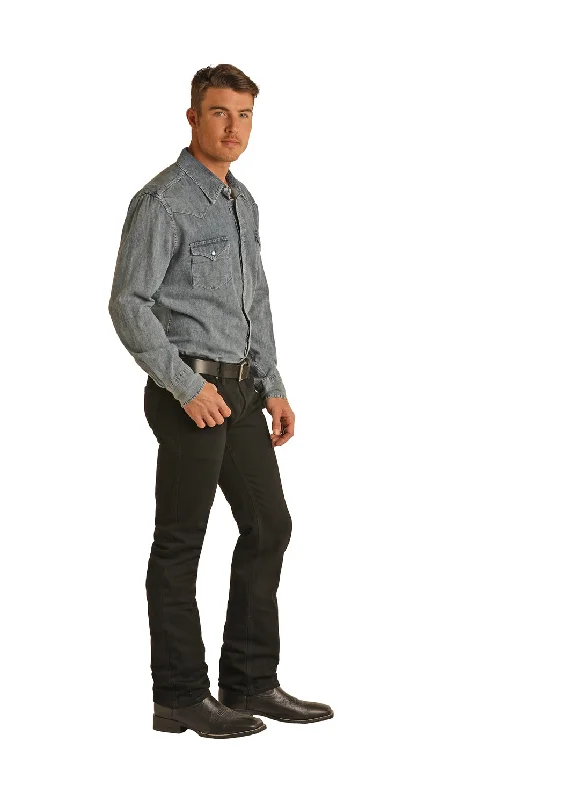 Sporty Sneakers Men's Rock & Roll Cowboy Slim Fit Bootcut Jeans #RRMD1RR0N5