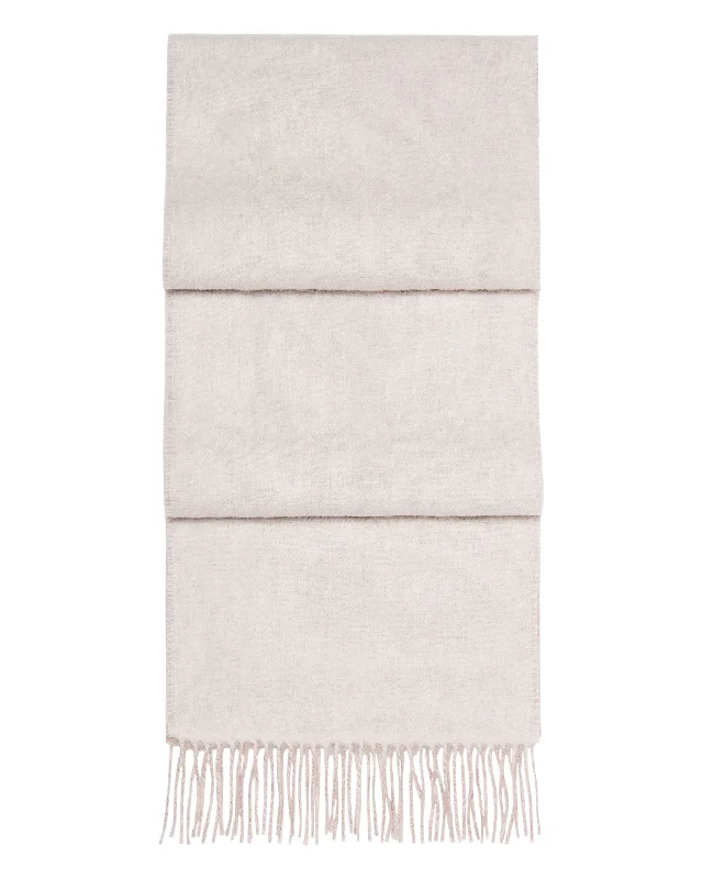 Unisex Doubleface Woven Cashmere Scarf Frost White