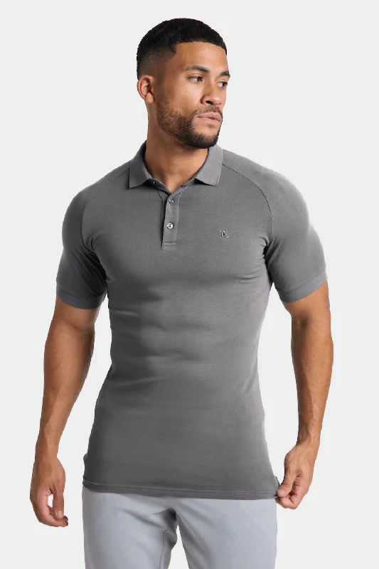 Athletic Fit Polo Shirt in Charcoal