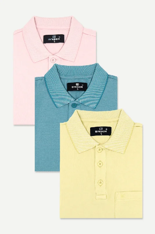 Urban Sneakers Golf Polo - Collar T-Shirts Pack Of 3 Combo For Men | Ariser