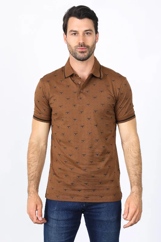 Mens Cotton Printed Polo Shirt