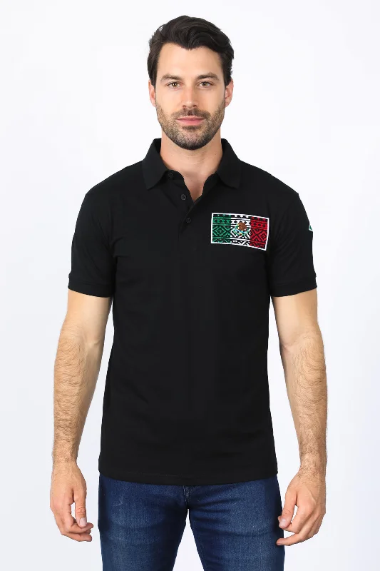 Modern Comfort Mens Modern Fit Stretch MEXICO Embroidery Polo