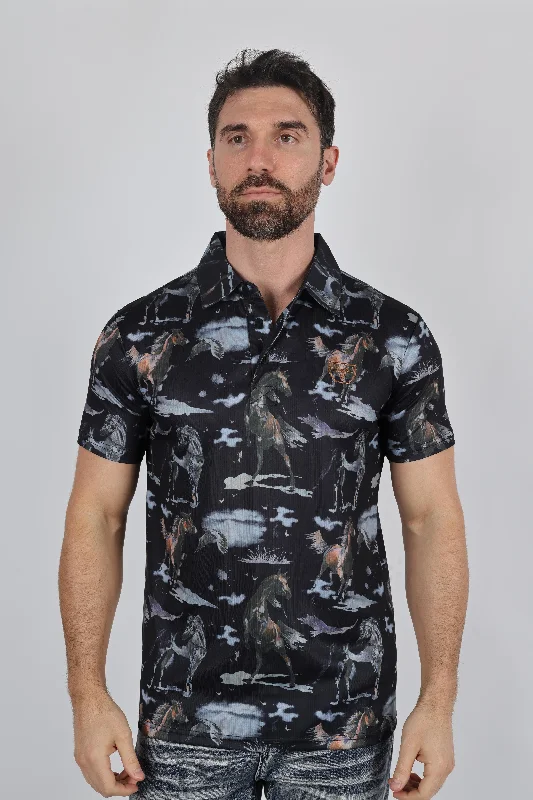 Soft Jackets Mens Performance Fabric Modern Fit Stretch Rodeo Print Polos