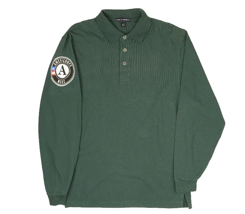 NCAA AMERICORPS L/S POLO SHIRT GREEN - PA001