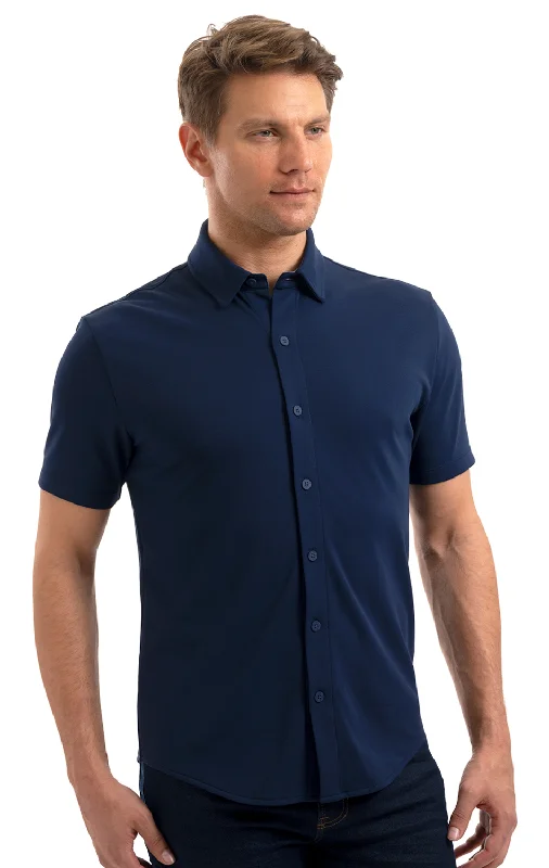 Cozy Sweatshirts Performance Short Sleeve Button Down Polo