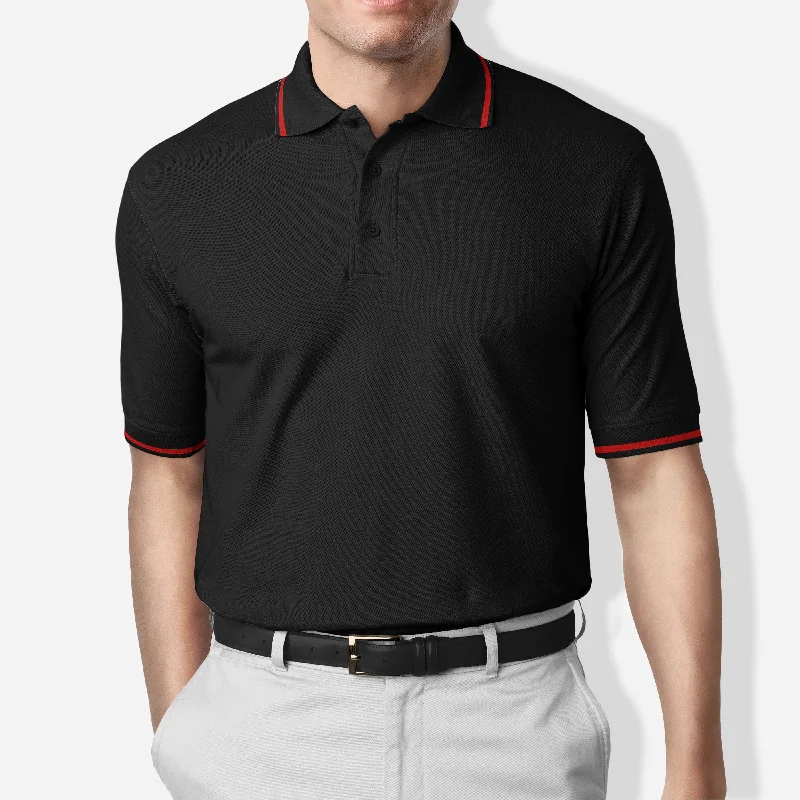 Polo Collar Stripe Tipped T-Shirt